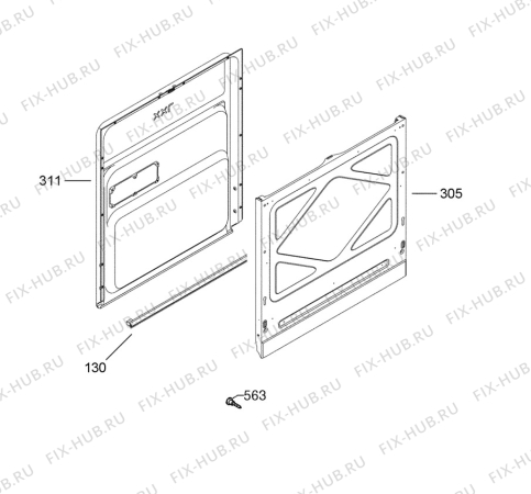 Взрыв-схема посудомоечной машины Electrolux ESL66065R - Схема узла Door 003